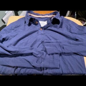 The Normal Brand Long Sleeve polo. Blue. Medium.